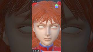 Sculpting realistic Asuka x Evangelion NomadSculpt iPad Pro m4 full shorts zbrush sculpt [upl. by Ojillib]