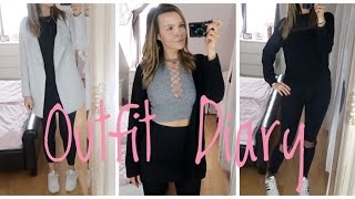 OUTFIT DIARY 7 OUTFITS FÜR DEN ALLTAG ARBEIT SCHULE UNI SPORT [upl. by Roshelle]