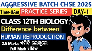 2 2nd year Biology Selective Difference Between Chse exam 2025  Chse Odisha [upl. by Ociredef]