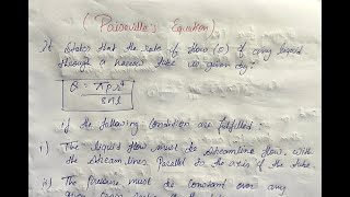 Poiseuilles equation derivation  for class 11th  bsc 1st year physics [upl. by Dranek]