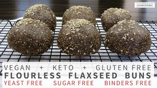 Keto amp Vegan Flaxseed Meal Buns Free from Yeast Sugar Binders Gluten – [upl. by Analad]