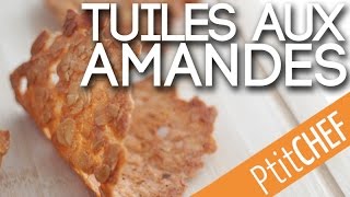 Recette de tuiles aux amandes  Ptitchefcom [upl. by Nlycaj]