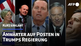 Kurz erklärt Das sind die Anwärter auf Posten in Trumps Regierung  AFP [upl. by Lach]