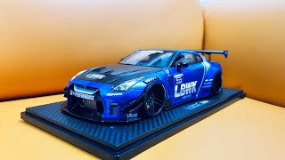 IG2340 LBWORKS Nissan GTR R35 type 2 Blue 118 Scale Ignition Model Unboxing [upl. by Elyk]