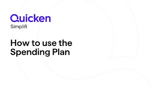 Quicken Simplifi  How to use the Spending Plan feature [upl. by Delsman194]