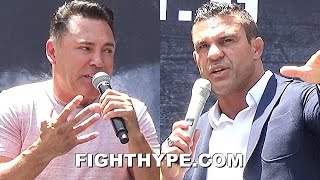 HIGHLIGHTS  OSCAR DE LA HOYA VS VITOR BELFORT KICKOFF PRESS CONFERENCE amp FACE OFF [upl. by Adnamas]