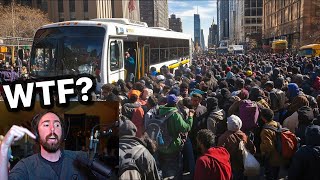 Migrants Flood NYC To Avoid Trump Deportations  Asmongold Reacts [upl. by Tades510]