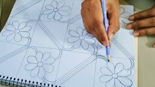 Most Popular Nokshi Katha Design DrawingNakshi kathaHow to make Beautiful Nokshi Katha [upl. by Gregoire343]