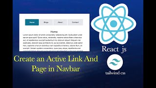 How create an active link and page in Navbar  React JS and Tailwind CSS [upl. by Gray]