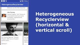 Heterogeneous RecyclerView Vertical and Horizontal display [upl. by Anahcar376]