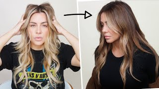 Hair Transformation  Blonde to Warm Brunette  Step by Step [upl. by Stevena706]