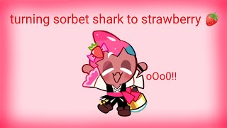 turning sorbet shark cookie to strawberry 🍓 cookie run kingdom [upl. by Chrysa]