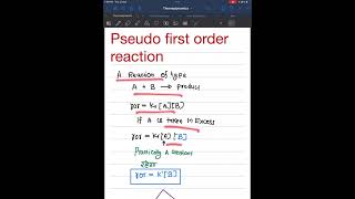 PSEUDO FIRST ORDER REACTION CHEMICAL KINETICS PHYSICAL CHEMISTRY shoerts ytshorts jee neet [upl. by Annahc]