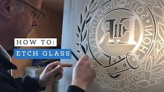 How To Etch Glass  Sand Blast Carving Technique  Royal Engineers Cap Badge [upl. by Netsryk]