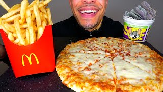 ASMR CHUCK E CHEESE PIZZA MUKBANG  EATING MCDONALDS FRIES  TALKING JERRY BIG BITES [upl. by Ahsinor]