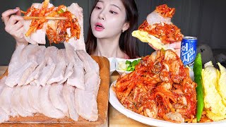 ASMR MUKBANG  텃밭에서 뽑은 가을무로 만든 굴 무생채 ★ 쫀득탱글 항정살 수육 먹방 Spicy Radish Salad with Oyster amp Boiled Pork [upl. by Lrigybab]