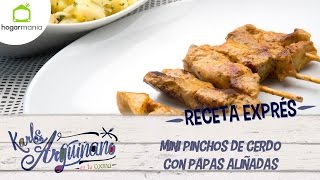 Karlos Arguiñano Receta de Mini pinchos de cerdo con papas aliñadas [upl. by Eissolf41]