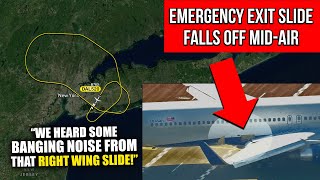 Emergency exit slide FALLS off Delta Airlines Boeing 767 in NYC [upl. by Ilellan597]