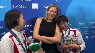 Quan Hongchan amp Chen Yuxi surprised by Gu Ailings press conference visit｜Paris 2024｜Olympics｜Diving [upl. by Sherrard]