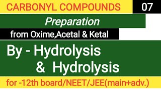 Preparation of carbonyl compounds from oxime amp acetal and ketal [upl. by Atiseret]