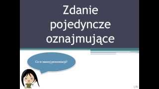 Język Niemiecki  Zdanie Proste Oznajmujące 1 [upl. by Atsocal37]