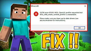 FIX OpenGL Error 65543 Minecraft  Fix GLFW error 65543 WGL OpenGL Profile Requested  TLauncher [upl. by Orten]