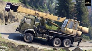 SPINTIRES 2014  ZIL 133  Full Trailer Transporting a B 130 and a Fuel Truck [upl. by Nanji389]