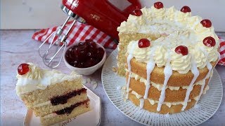 Cherry Bakewell Cake Recipe AD [upl. by Garfinkel12]