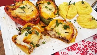 Morrones rellenos gratinados con puré duquesa [upl. by Stroud]