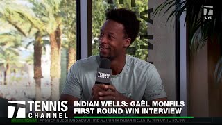 Gaël Monfils Explains Return of His Wakanda Forever Celebration Indian Wells 1R [upl. by Tabshey]