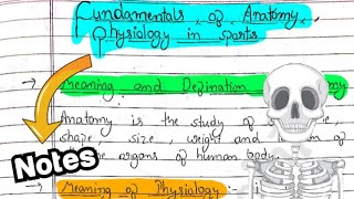 Fundamentals of anatomy and physiology in sports handwritten Notes  Class 11‎Edustudypoint [upl. by Cochard421]