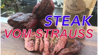 Steak vom Strauß grillen  Klaus grillt [upl. by Ianej663]