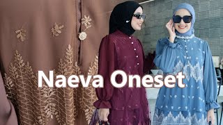 Naeva One Set Atasan Tunik Brukat Celana Kulot Kondangan Busui Friendly [upl. by Colan]