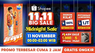 Flash Sale 1000 iPhone amp 5 Mobil 11 Nov  00000200 WIB di Shopee 1111 Midnight Sale [upl. by Ahsekan606]