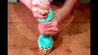 Basic Cupcake Frosting Techniques using Large Closed Star Piping Tip [upl. by Henka]