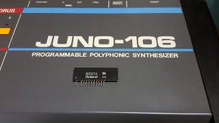 Roland Juno106 quotHanging Notequot Problem  Defective Voice Chip Detection [upl. by Nidroj]