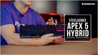 Unboxing SteelSeries Apex 5 Hybrid RGB Mechanical Gaming Keyboard [upl. by Oiraved]