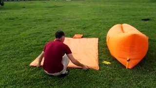 Homfu inflatable lounger air sleeping bag [upl. by Nyrahtak]