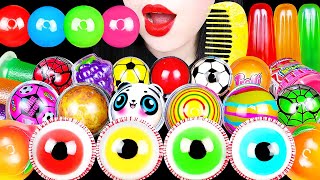 ASMR RAINBOW DESSERTS GUMMY PARTY 다양 구미 레인보우 먹방 EYEBALL JELLY CANDY KOHAKUTO EATING SOUNDS MUKBANG [upl. by Wolgast60]