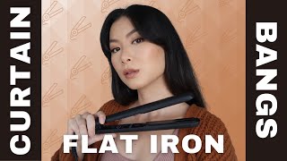 How to Style Curtain Bangs with a Flat Iron 2 Different Ways [upl. by Onitsuj437]