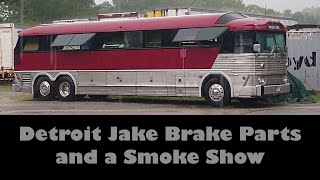 MCI Bus Detroit Jake Brake Parts and a Smoke Show [upl. by Kahle]