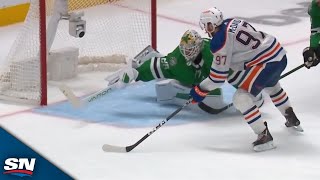 Jake Oettinger Denies Connor McDavid With Unbelievable Stick Save [upl. by Reitrac]