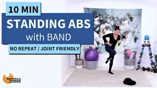 10 MIN STANDING ABS WORKOUT with BAND  SLIM WAIST SCULPT  NO REPEAT  Balance Sculpt [upl. by Kee]