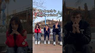 The bench is freshly painted 🤪 with SofiManassyan CarterKench Comedy Friends andragogan [upl. by Grassi]