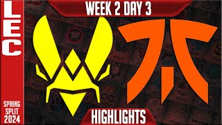 VIT vs FNC Highlights  LEC Spring 2024 W2D3  Team Vitality vs Fnatic [upl. by Kcirtapnaes799]