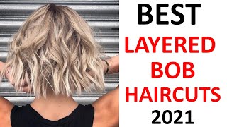 BEAUTIFUL LAYERED BOB HAIRCUTS For Christmas For WOMEN OVER 40 50 TO 80 YEARS OLD [upl. by Alehc]