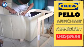 IKEA PELLO ARMCHAIR Unboxing and Fitting Procedure [upl. by Nennarb569]