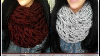 DIY Arm Knitting  30 Minute Infinity Scarf [upl. by Aeneas]