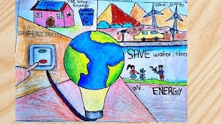 Energy conservation Day poster Drawing Save Energy save earth Poster [upl. by Ronile]