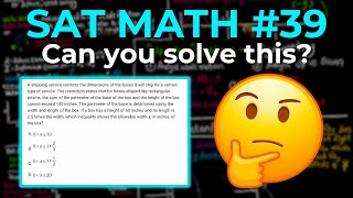 Can you solve this SAT Math Problem Question 39 [upl. by Beisel714]